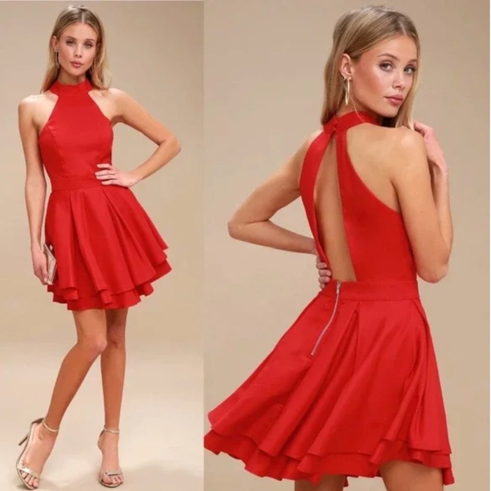 Lulus Dress Rehearsal Red Skater Dress